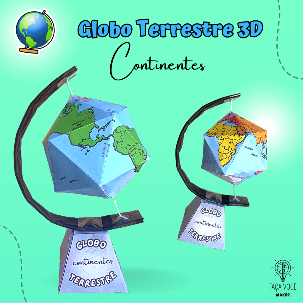 Globo Terrestre 3d Icosaedro Faça Você Maker 5417