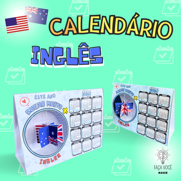 Calendário Inglês 2025