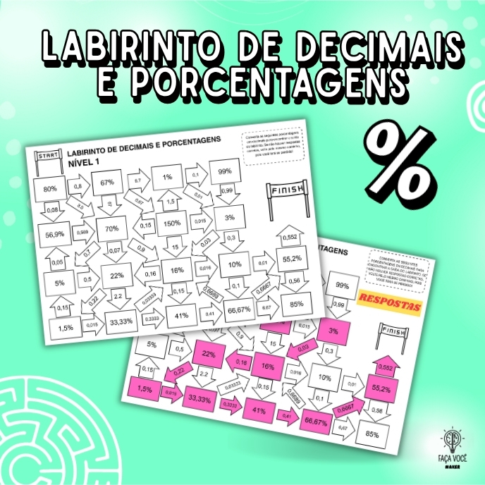 Labirinto de Decimais e Porcentagens